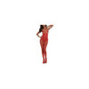 Bodystocking rouge seins nus effet bustier 